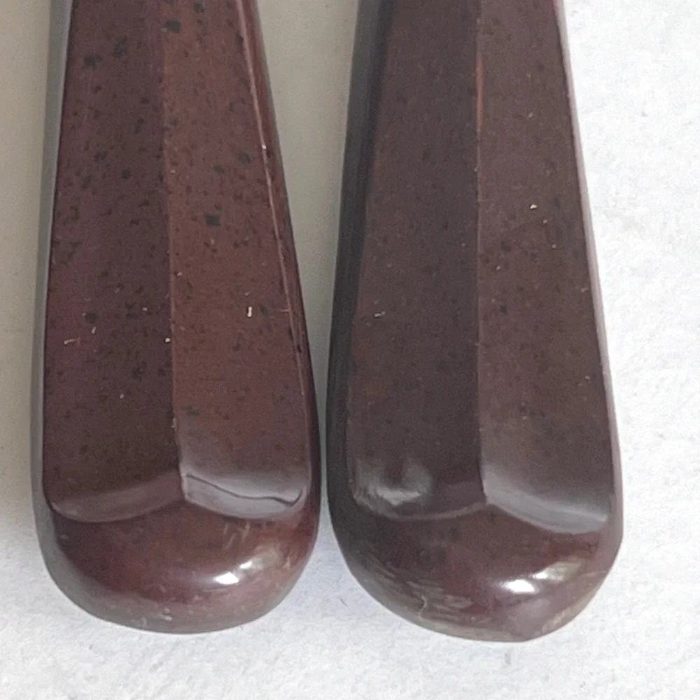 Ekco Eterna Iced Tea Spoons Set of 2 Forged Stainless Japan Brown MCM 7.75 inch